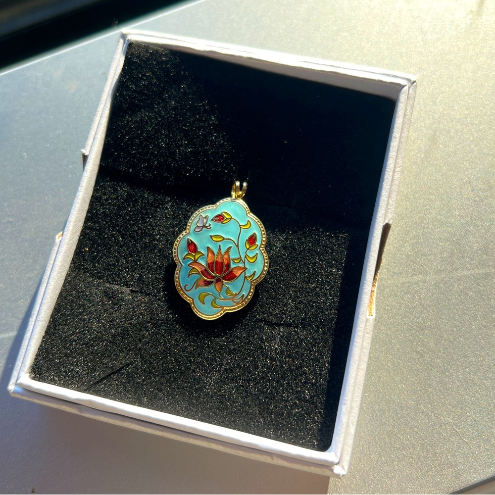 Vintage Cloisonne Enameled Goldtone